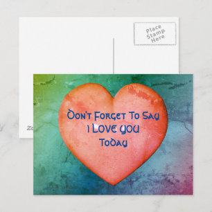 Dis que je t'aime Carte postale Coeur Rose