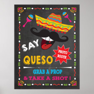 Dis Say Queso Fête Mexicaine Photomaton Affiche