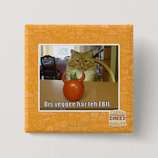 Dis veggee haz the EBIL 2 Inch Square Button (Front)