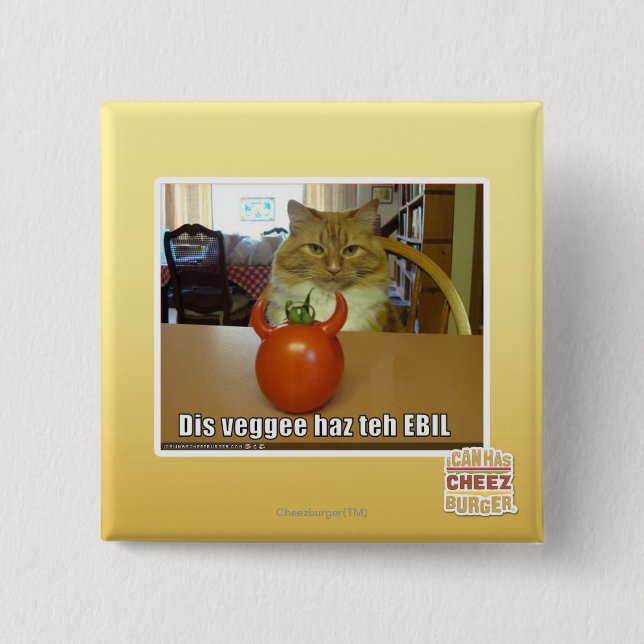 Dis veggee haz the EBIL 2 Inch Square Button (Front)