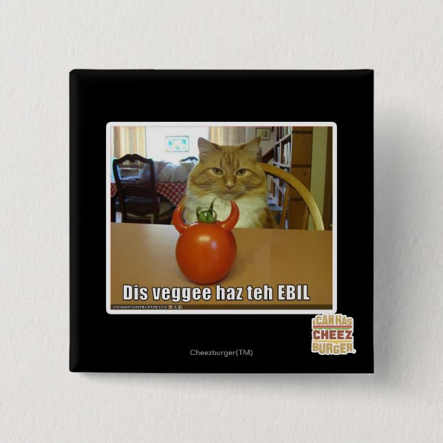 Dis veggee haz the EBIL 2 Inch Square Button (Front)