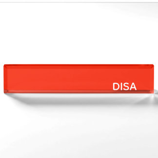 Disa Red color name Nameplate