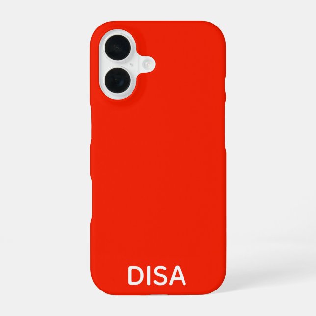 Disa Red colour name iPhone 16 Case (Back)