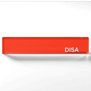 Disa Red colour name Nameplate