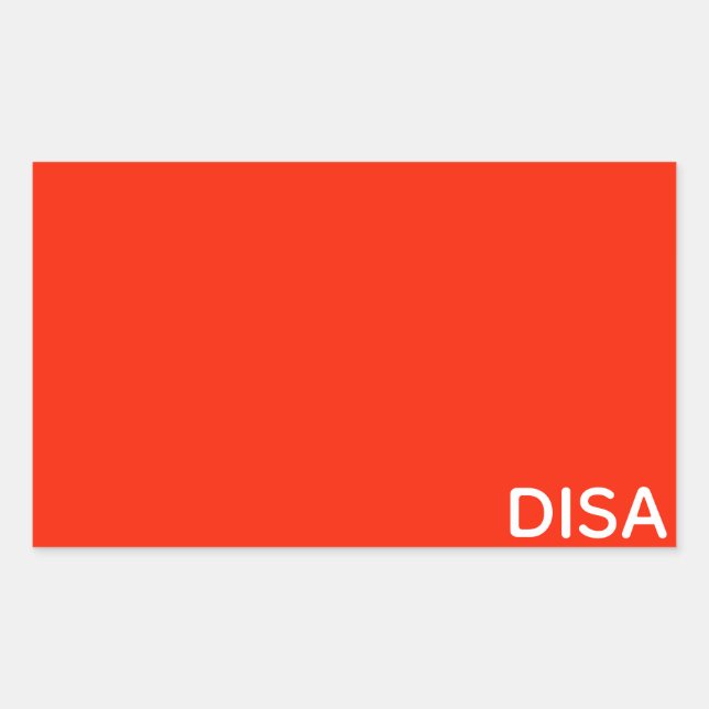 Disa Red colour name Sticker (Front)