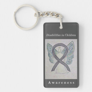 Disabilities in Children Awareness Ribbon Keychain