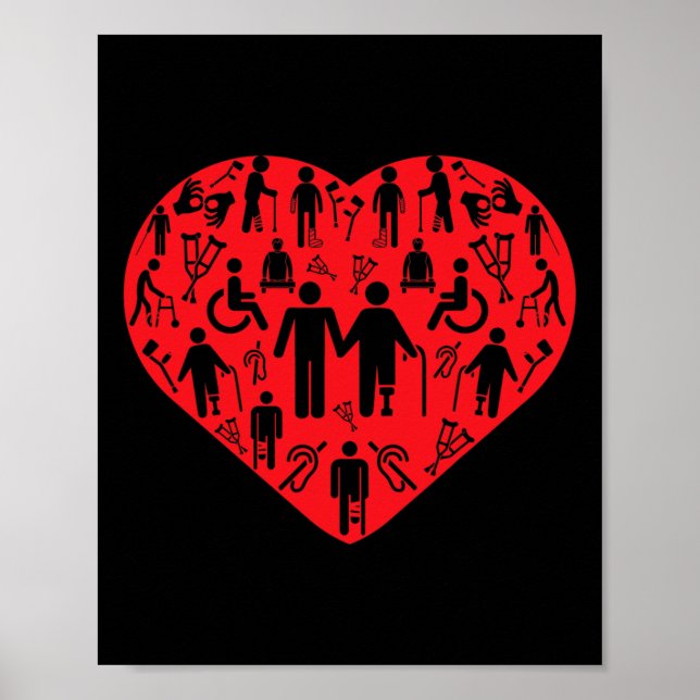 Disabilities love Wheelchair Quadriplegic Parapleg Poster (Front)