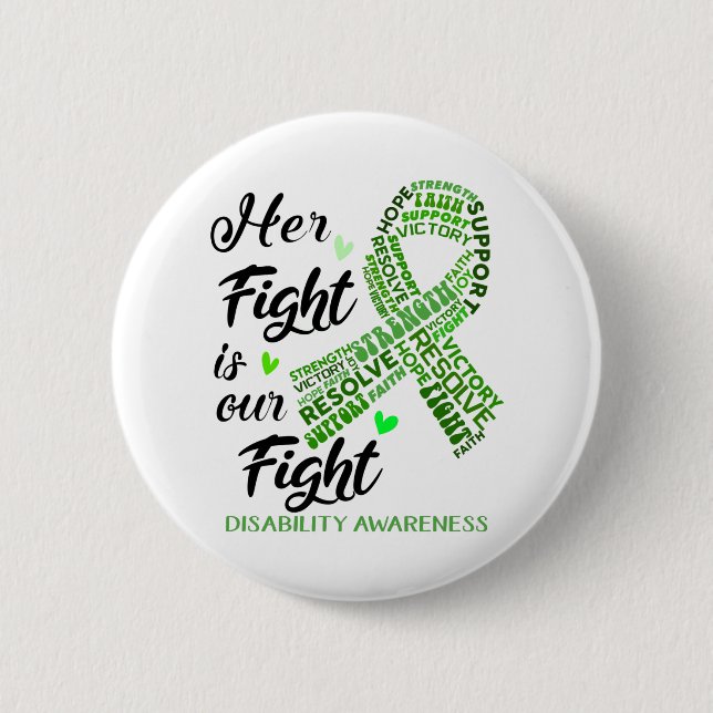 Disability Awareness Month Ribbon Gifts 2 Inch Round Button (Front)