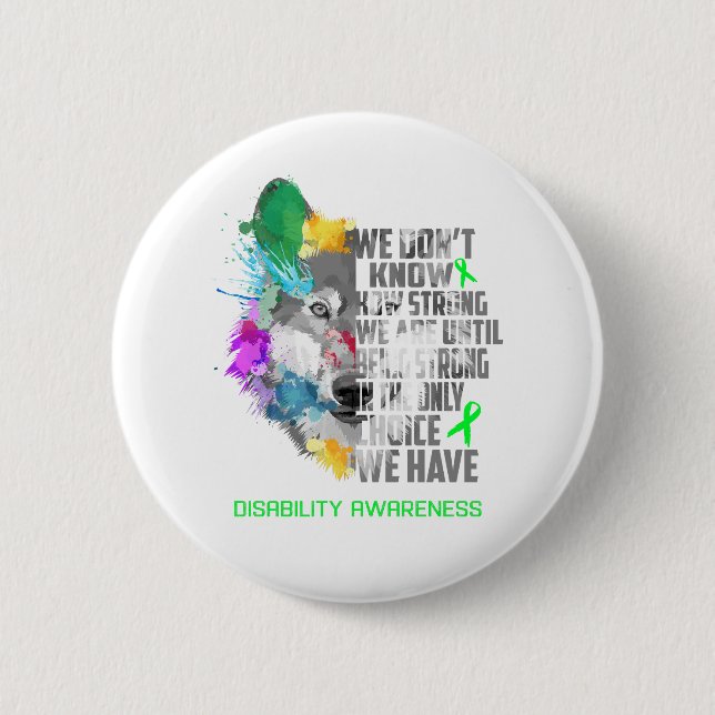 Disability Awareness Ribbon Support Gifts 2 Inch Round Button (Front)