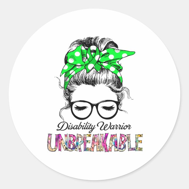 Disability Awareness Ribbon Support Gifts Classic Round Sticker (Front)