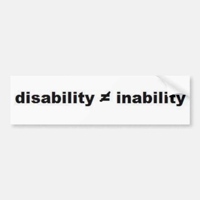 Disability Math Bumper Sticker (Front)