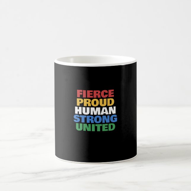 Disability Pride Flag Colours Bold Typography Blac Coffee Mug (Center)
