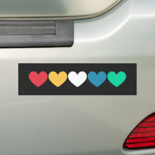 Disability Pride Flag Hearts Bumper Sticker