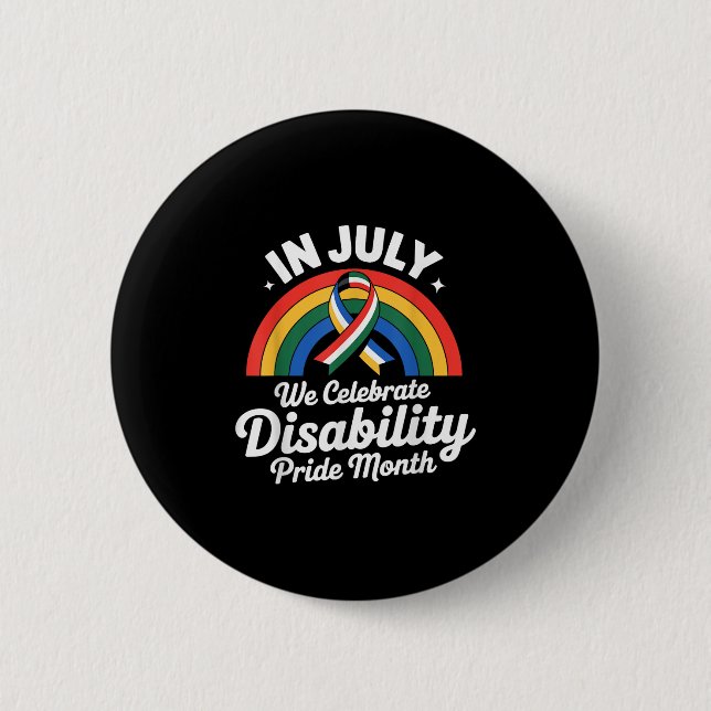 Disability Pride Flag July Disabled Pride Month Aw 2 Inch Round Button (Front)