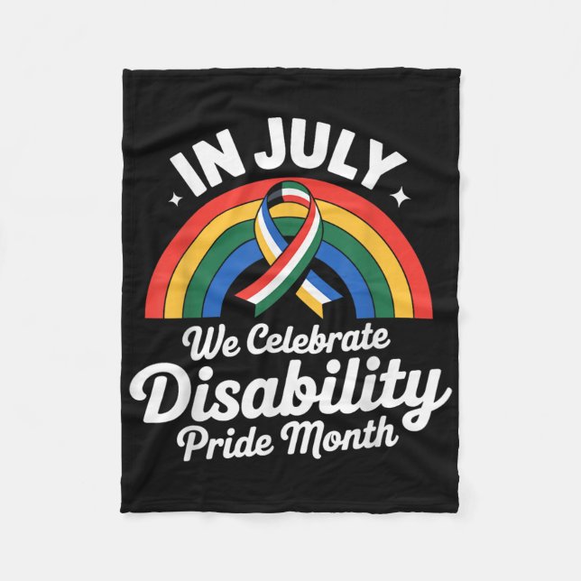 Disability Pride Flag July Disabled Pride Month Aw Fleece Blanket (Front)