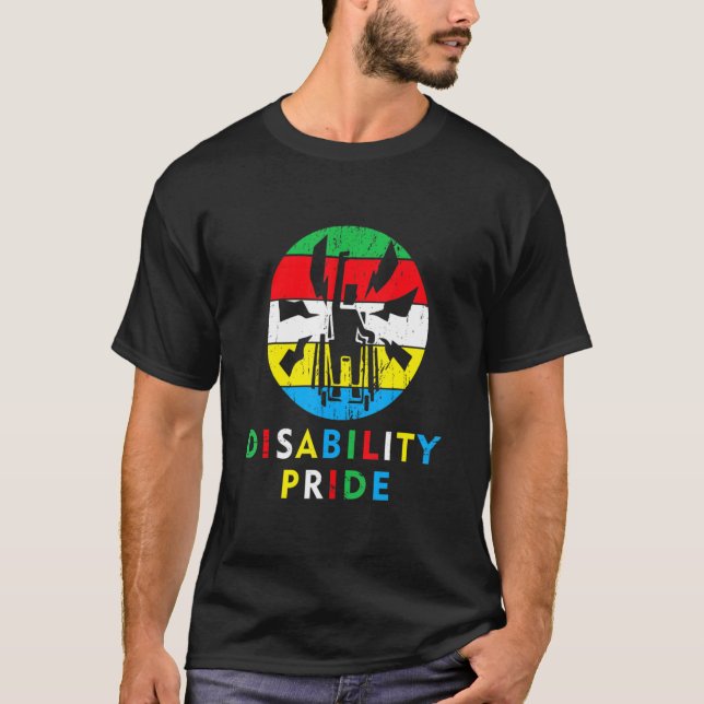 Disability Pride Flag July Supporter Disabled Prid T-Shirt (Front)