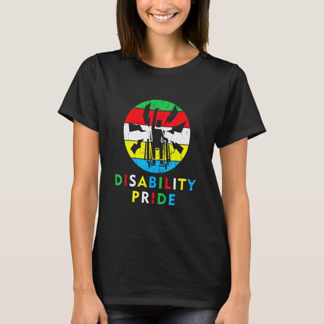 Disability Pride Flag July Supporter Disabled Prid T-Shirt (Front)