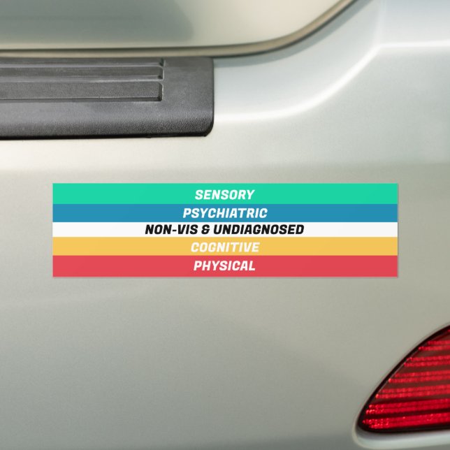 Disability Pride Flag Meanings Bumper Sticker (On Car)