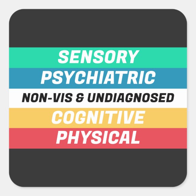 Disability Pride Flag Meanings Square Sticker (Front)