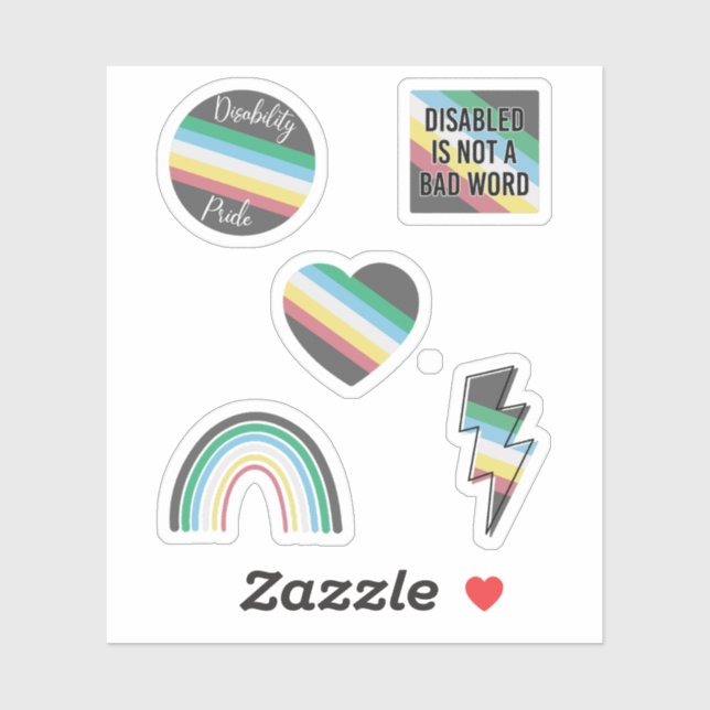 Disability Pride Flag Sticker Pack, Anti-Ableism (Sheet)