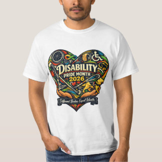 Disability Pride Month 2026 Heart Art T-Shirt