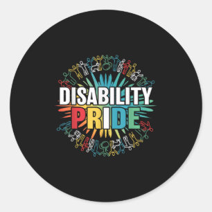 Disability Pride Month Awareness Proud Disabled Aw Classic Round Sticker