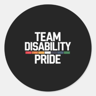 Disability Pride Month Awareness Support Advocate  Classic Round Sticker