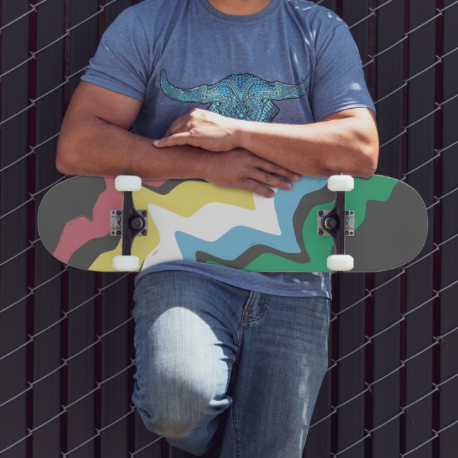 Disability Pride Month Of July Awareness Colours Skateboard (Outdoor 3)