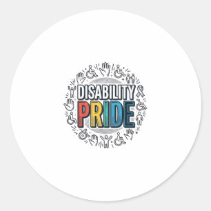 Disability Pride Vintage Inclusive Awareness Shirt Classic Round Sticker