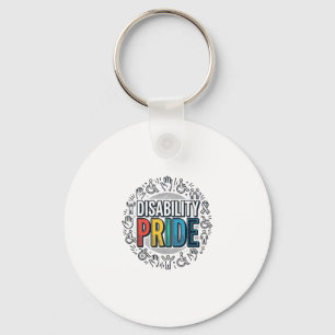 Disability Pride Vintage Inclusive Awareness Shirt Keychain