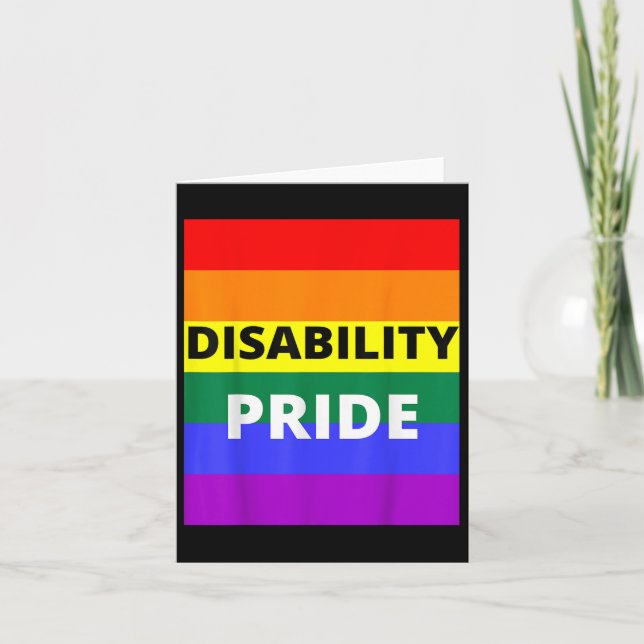 Disability Pride With Rainbow Flag _1  Card (Front)