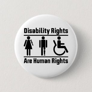 Disability Rights Are Human Rights Square 2 Inch Round Button