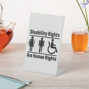 Disability Rights Are Human Rights Square Pedestal Sign