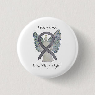 Disability Rights Awareness Angel Ribbon Pin