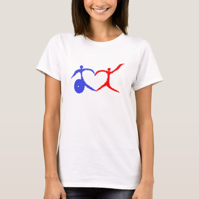 Disability Support T-Shirt Heart Helping Hands (Front)