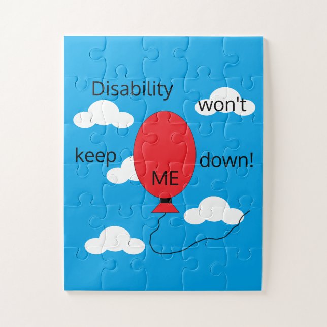 Disability won't Keep Me Down: Red White & Blue Jigsaw Puzzle (Vertical)