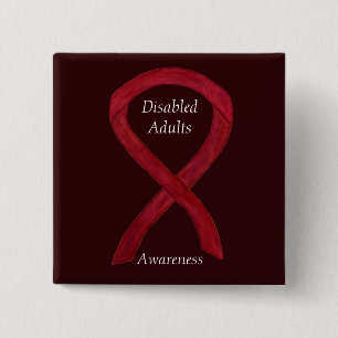 Disabled Adults Awareness Ribbon  Custom Art Pin