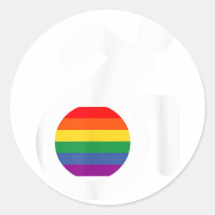 Disabled and Gay LGBT Wheelchair Classic Round Sticker