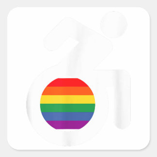 Disabled and Gay LGBT Wheelchair  Square Sticker