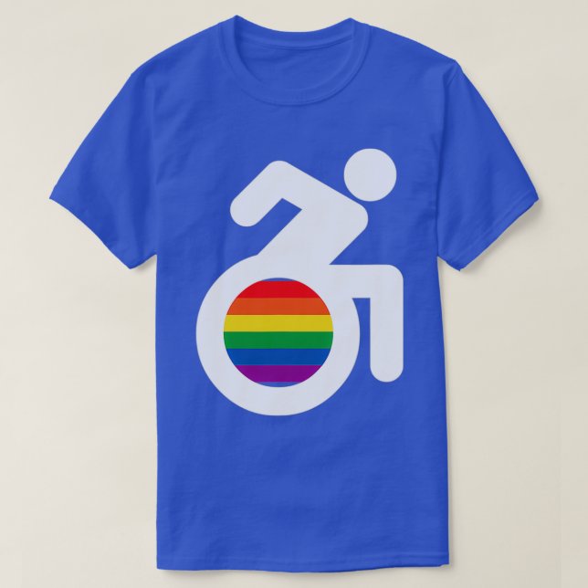 Disabled And Gay Lgbt Wheelchair T-Shirt (Design Front)
