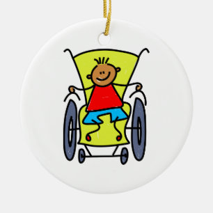 Disabled Boy Ceramic Ornament