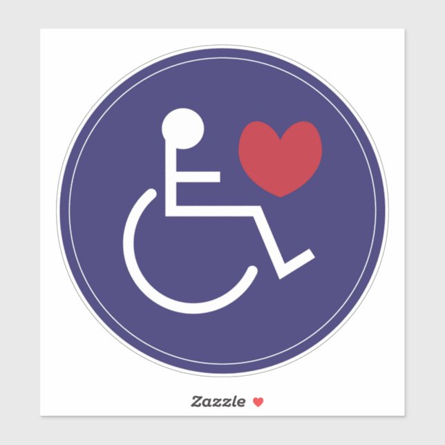 Disabled Car Sticker Love Handicapped Blue (Sheet)