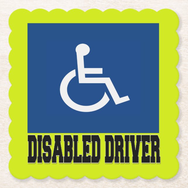 Disabled Driver Paper Coaster (Front)