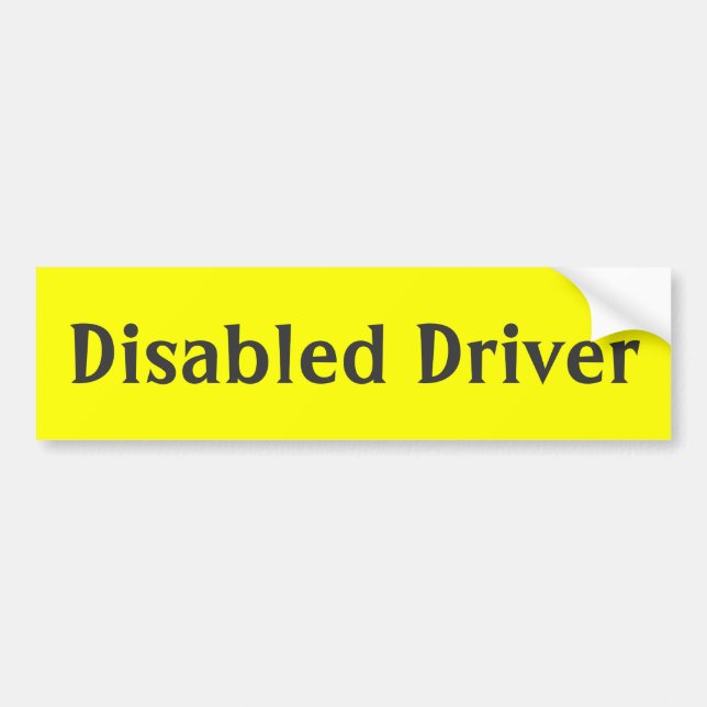 Disabled driver yellow bumper stickers (Front)
