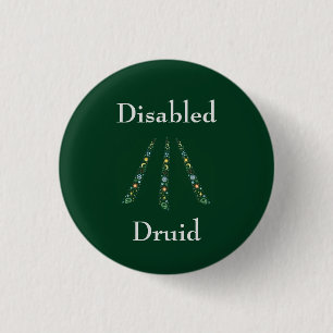 Disabled Druid 1 Inch Round Button