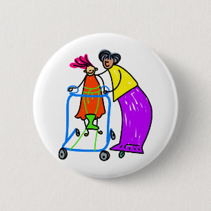 Disabled Girl 2 Inch Round Button