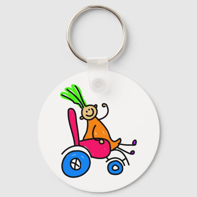 Disabled Girl Keychain (Front)