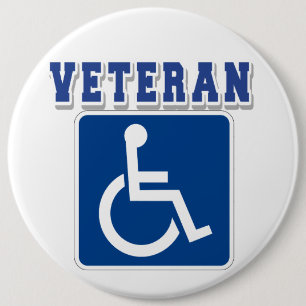 Disabled Handicapped Veteran 6 Inch Round Button