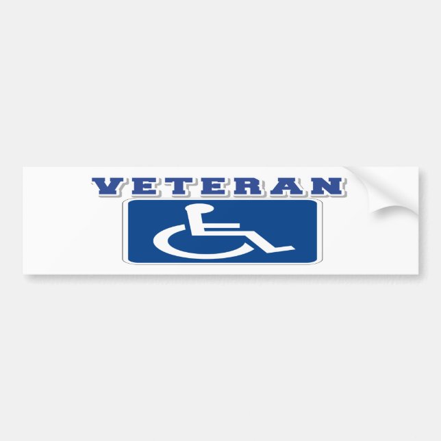 Disabled Handicapped Veteran Bumper Sticker (Front)