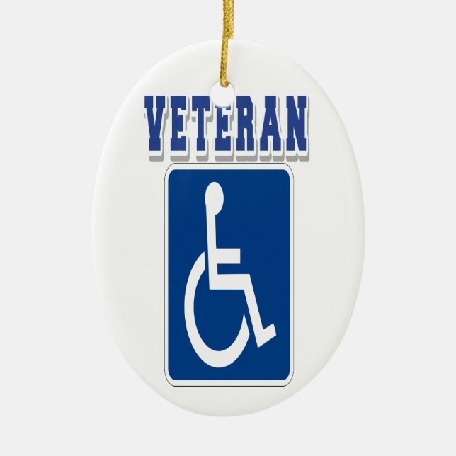 Disabled Handicapped Veteran Ceramic Ornament (Front)